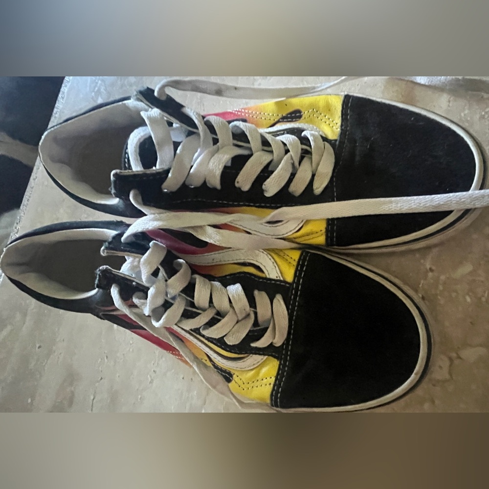 Vans Black, Yellow, and Red Sneakers